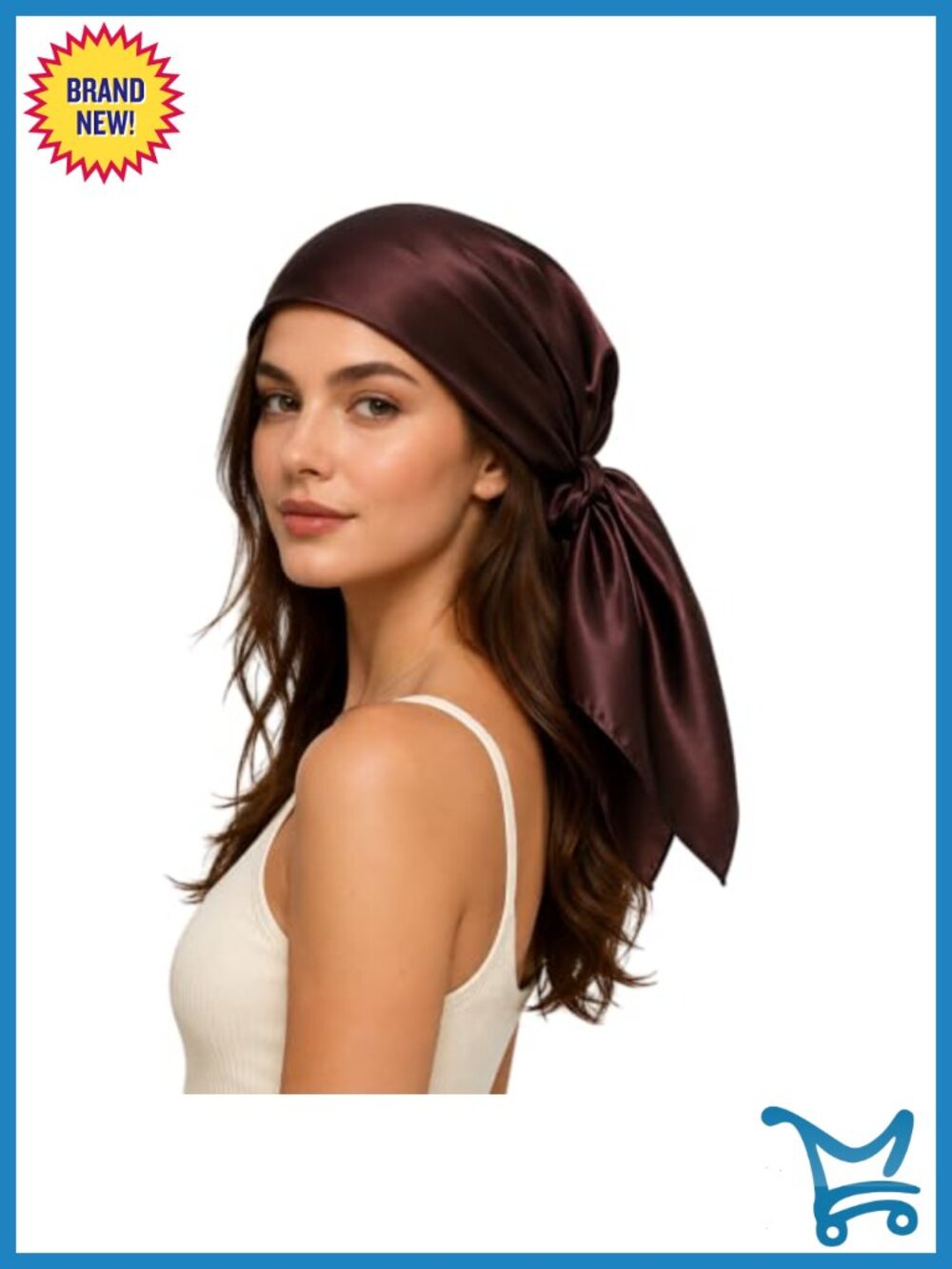 100% Mulberry Silk Head Scarf Square 35x35 - Hair Scarf for Sleeping Anti-Frizz